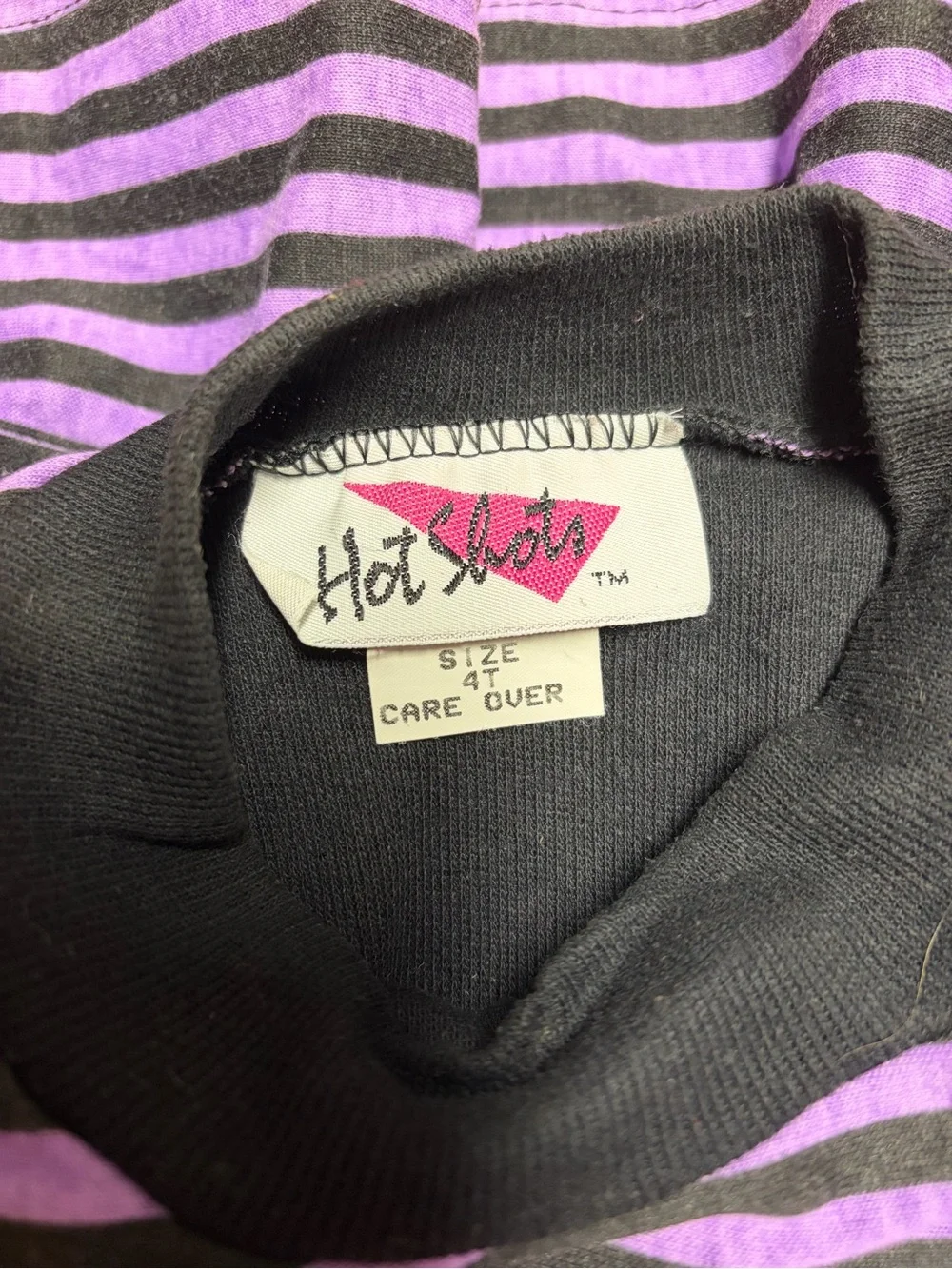 90s Girls' Striped Purple & Black Faux Crop Top Dress - Cool Babe